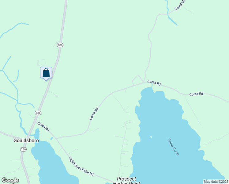 map of restaurants, bars, coffee shops, grocery stores, and more near Maine 195 in Gouldsboro