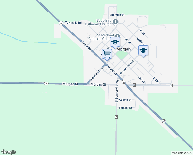 map of restaurants, bars, coffee shops, grocery stores, and more near 84 Vernon Avenue in Morgan