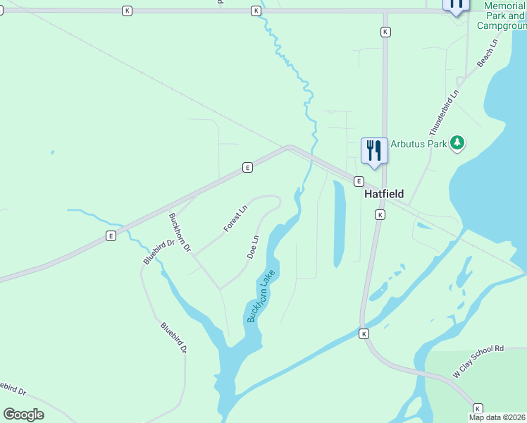 map of restaurants, bars, coffee shops, grocery stores, and more near W8439 Doe Lane in Merrillan