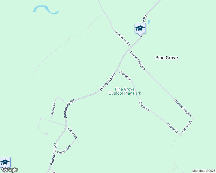 map of restaurants, bars, coffee shops, grocery stores, and more near 652 Pinegrove Road in Pine Grove