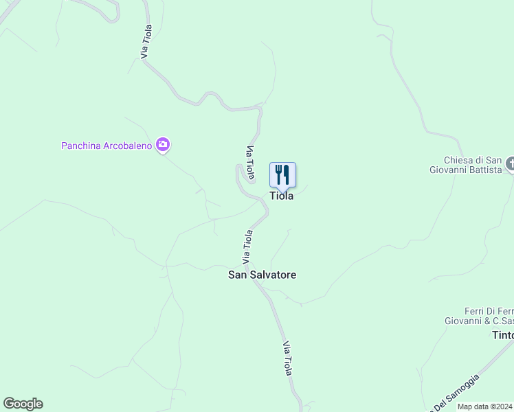 map of restaurants, bars, coffee shops, grocery stores, and more near 27 Via del Poggio in Tiola