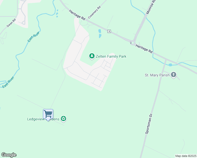 map of restaurants, bars, coffee shops, grocery stores, and more near 2205 Trellis Ridge Ln in De Pere