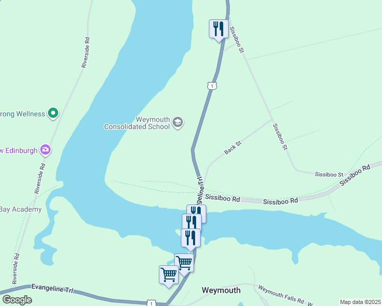 map of restaurants, bars, coffee shops, grocery stores, and more near in Weymouth