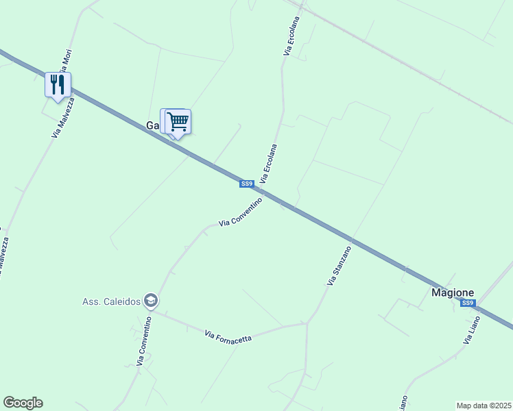 map of restaurants, bars, coffee shops, grocery stores, and more near 859 Via Ercolana in Città Metropolitana di Bologna