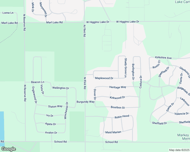 map of restaurants, bars, coffee shops, grocery stores, and more near 266-398 Maplewood Drive in Roscommon