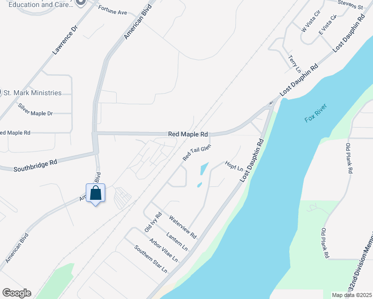 map of restaurants, bars, coffee shops, grocery stores, and more near 2238 Red Tail Glen in De Pere