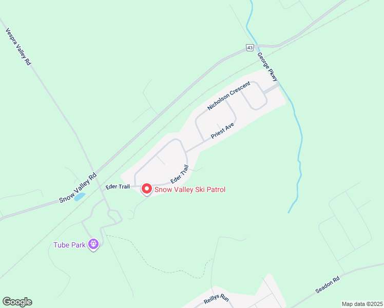 map of restaurants, bars, coffee shops, grocery stores, and more near 35 Eder Trail in Minesing