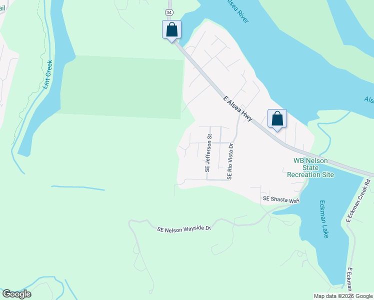 map of restaurants, bars, coffee shops, grocery stores, and more near Jackson Place in Waldport