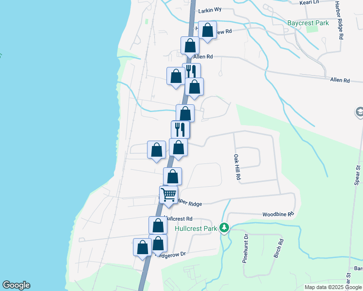 map of restaurants, bars, coffee shops, grocery stores, and more near 2659 Shelburne Road in Shelburne