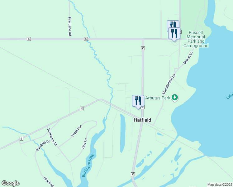 map of restaurants, bars, coffee shops, grocery stores, and more near W8371 Beaver Lane in Merrillan