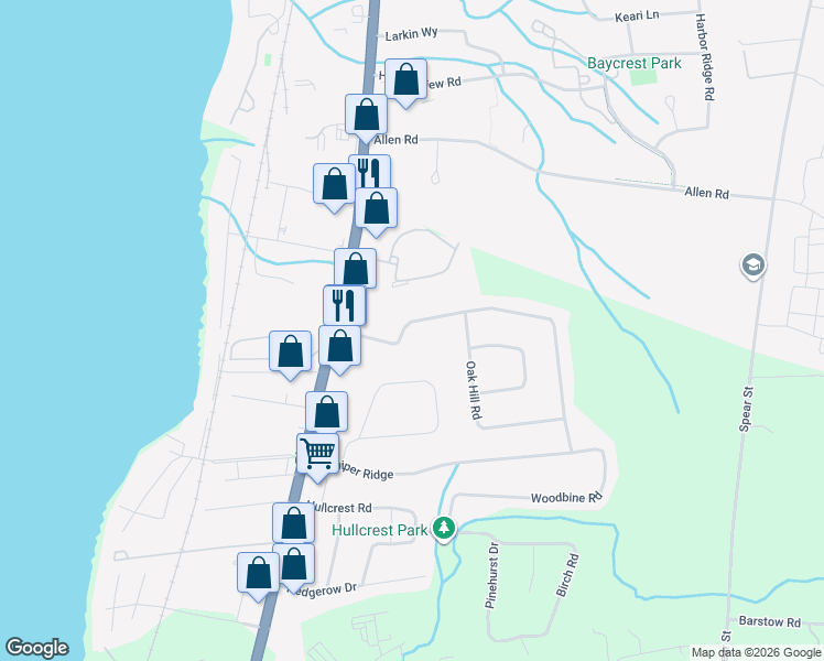 map of restaurants, bars, coffee shops, grocery stores, and more near 122 Martindale Road in Shelburne