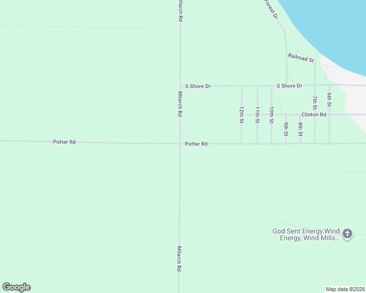map of restaurants, bars, coffee shops, grocery stores, and more near 12001-12257 Milarch Road in Bear Lake