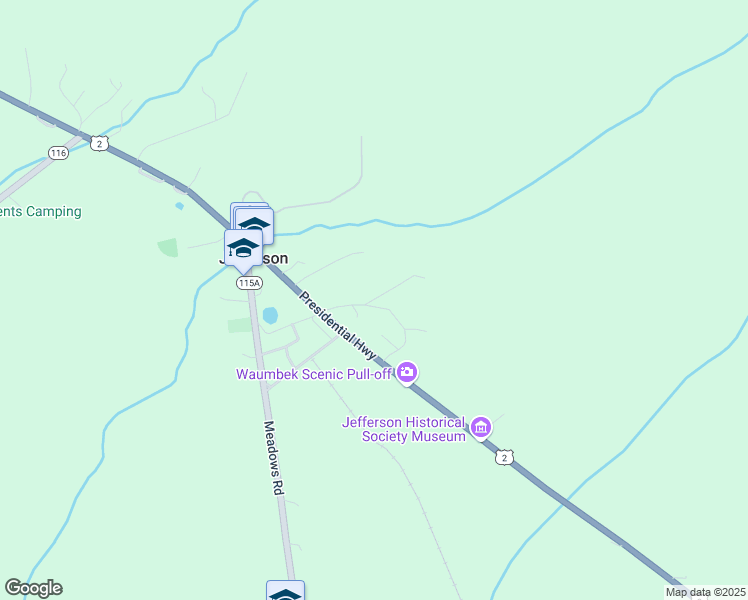 map of restaurants, bars, coffee shops, grocery stores, and more near Starr King Road in Jefferson