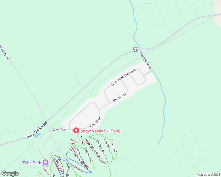 map of restaurants, bars, coffee shops, grocery stores, and more near 17 Nicholson Crescent in Minesing