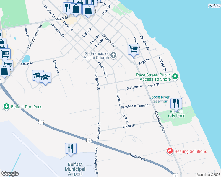 map of restaurants, bars, coffee shops, grocery stores, and more near 50 Salmond Street in Belfast