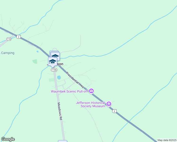 map of restaurants, bars, coffee shops, grocery stores, and more near Starr King Road in Jefferson