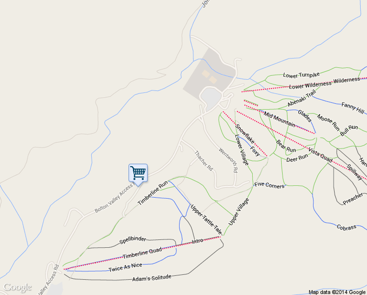 map of restaurants, bars, coffee shops, grocery stores, and more near 4010 Bolton Valley Access Road in Richmond