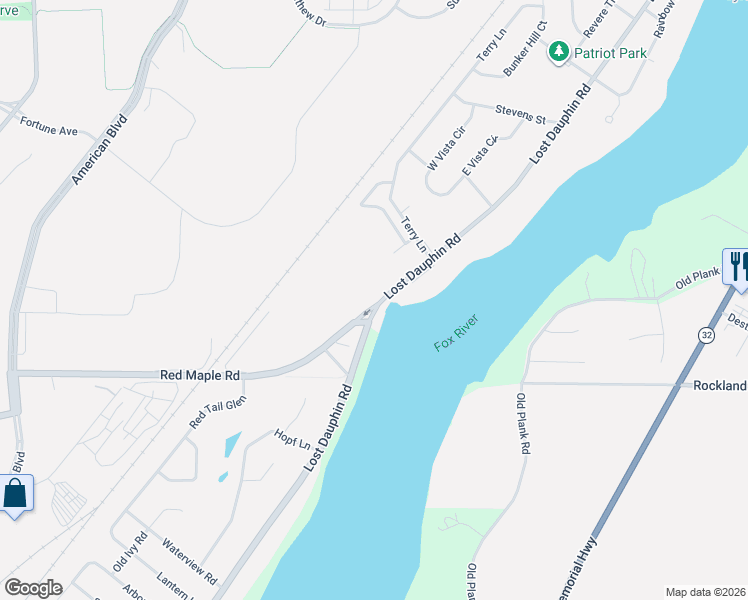 map of restaurants, bars, coffee shops, grocery stores, and more near 1208 Red Maple Road in De Pere