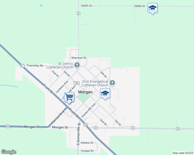map of restaurants, bars, coffee shops, grocery stores, and more near 409 Gallager Street in Morgan