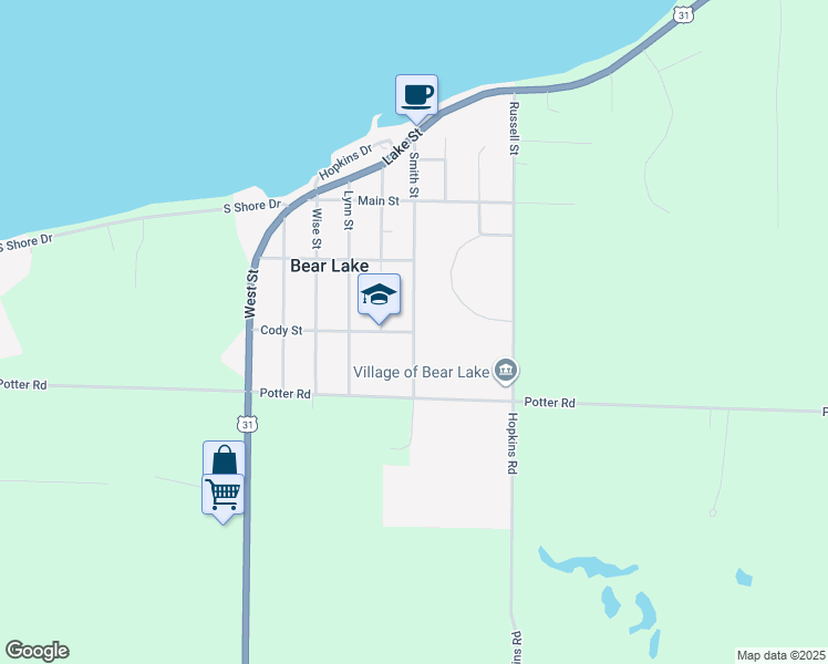 map of restaurants, bars, coffee shops, grocery stores, and more near 12226 Smith Street in Bear Lake