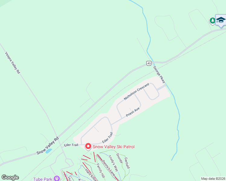 map of restaurants, bars, coffee shops, grocery stores, and more near 1995 Regional Road 43 in Minesing