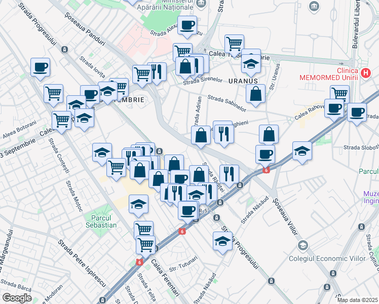 map of restaurants, bars, coffee shops, grocery stores, and more near 29 Bulevardul Tudor Vladimirescu in București