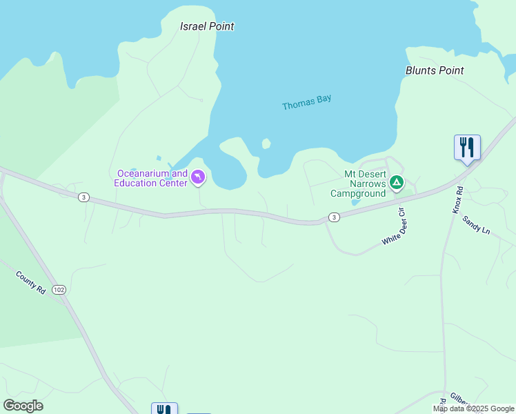 map of restaurants, bars, coffee shops, grocery stores, and more near 2 Ocean Mist in Bar Harbor