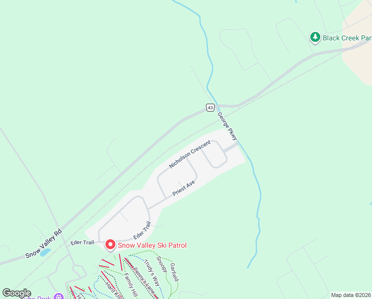 map of restaurants, bars, coffee shops, grocery stores, and more near 30 Nicholson Crescent in Minesing