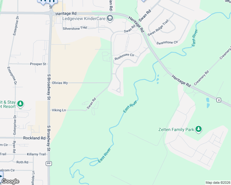 map of restaurants, bars, coffee shops, grocery stores, and more near 1739 Remington Ridge Way in De Pere
