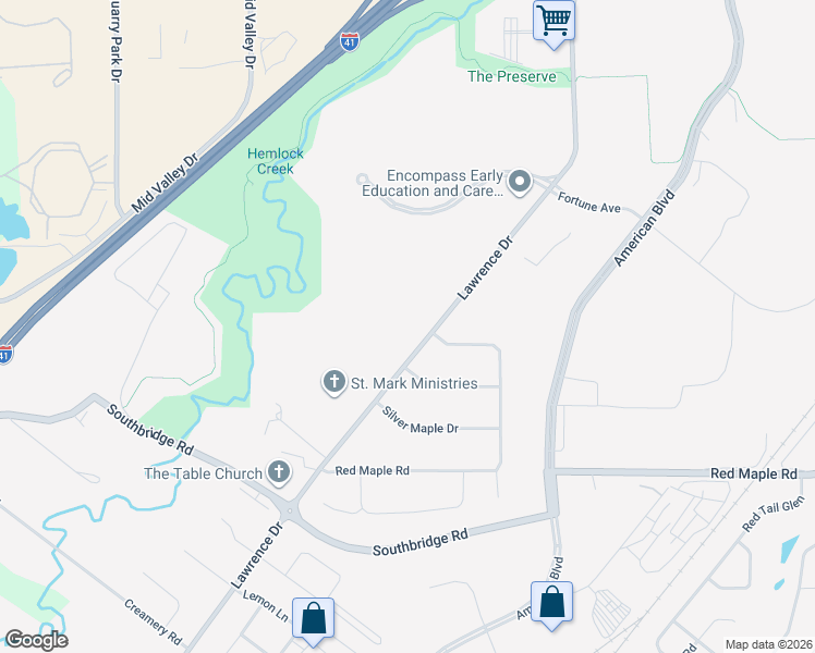map of restaurants, bars, coffee shops, grocery stores, and more near 1624 North Honeysuckle Drive in De Pere