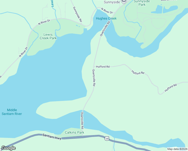 map of restaurants, bars, coffee shops, grocery stores, and more near Quartzville Road in Linn County