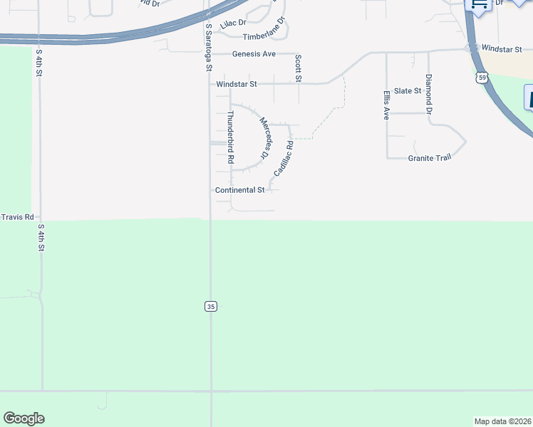 map of restaurants, bars, coffee shops, grocery stores, and more near 1834 Thunderbird Road in Marshall
