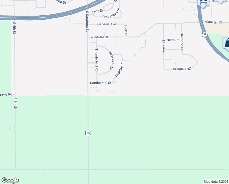 map of restaurants, bars, coffee shops, grocery stores, and more near 1834 Thunderbird Road in Marshall