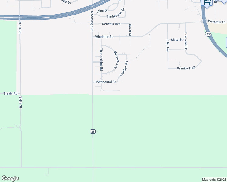 map of restaurants, bars, coffee shops, grocery stores, and more near 1834 Thunderbird Road in Marshall