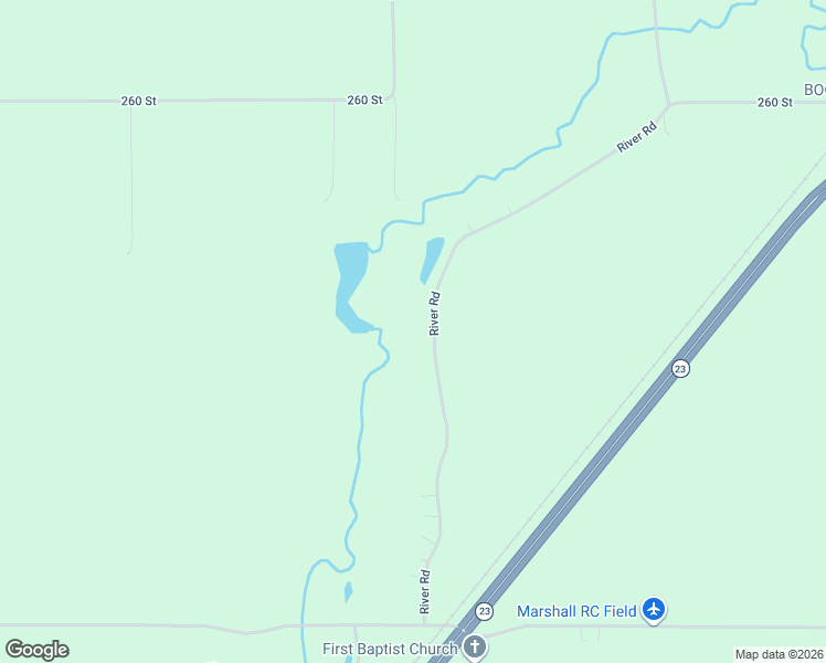map of restaurants, bars, coffee shops, grocery stores, and more near 2555 River Road in Marshall
