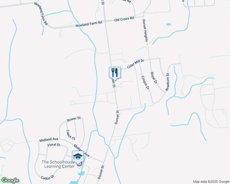 map of restaurants, bars, coffee shops, grocery stores, and more near 1592 Dorset Street in South Burlington
