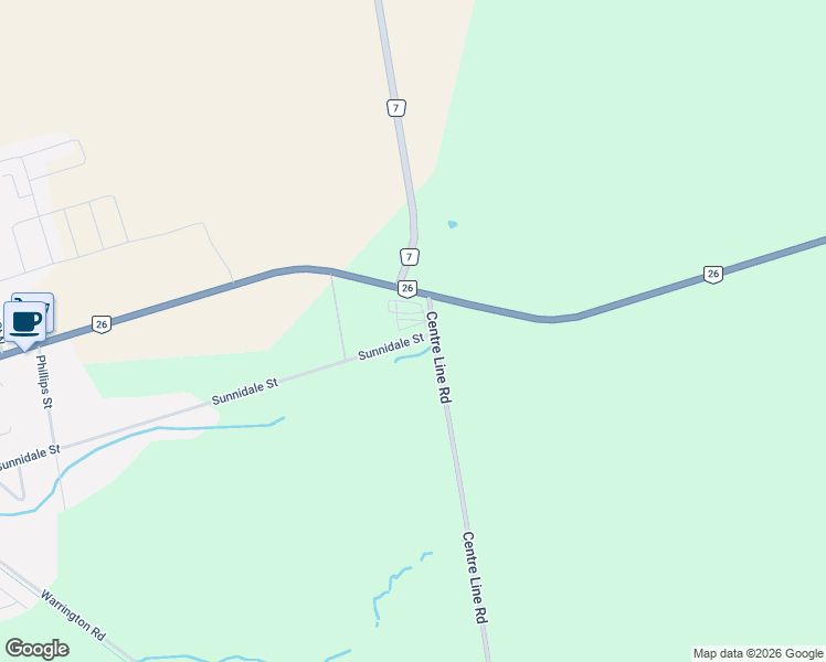 map of restaurants, bars, coffee shops, grocery stores, and more near 1014 Centre Line Road in Stayner
