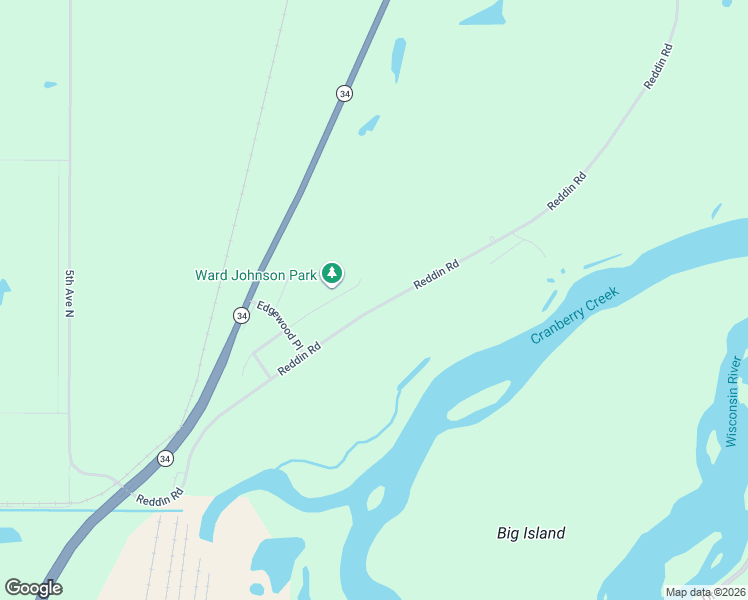 map of restaurants, bars, coffee shops, grocery stores, and more near 3171 Reddin Road in Wisconsin Rapids