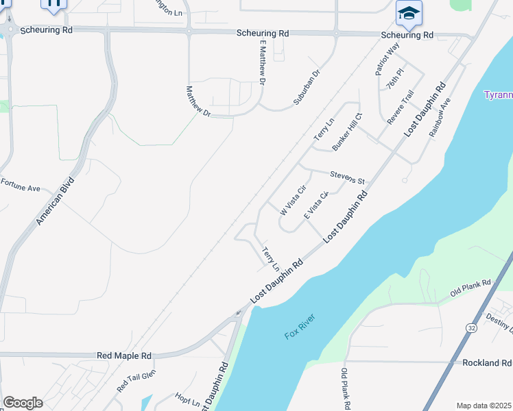 map of restaurants, bars, coffee shops, grocery stores, and more near 26 Mobile Home Park in De Pere