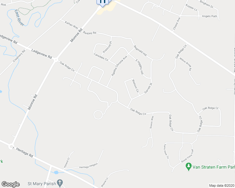 map of restaurants, bars, coffee shops, grocery stores, and more near 2440 Oak Ridge Circle in De Pere