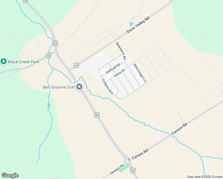 map of restaurants, bars, coffee shops, grocery stores, and more near 91 Calypso Avenue in Springwater