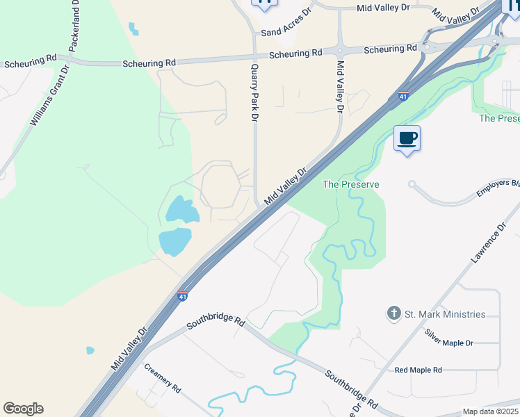 map of restaurants, bars, coffee shops, grocery stores, and more near 3002 Quarry Park Drive in De Pere