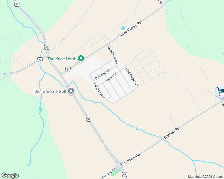 map of restaurants, bars, coffee shops, grocery stores, and more near 15 Sweet Cicely Street in Minesing