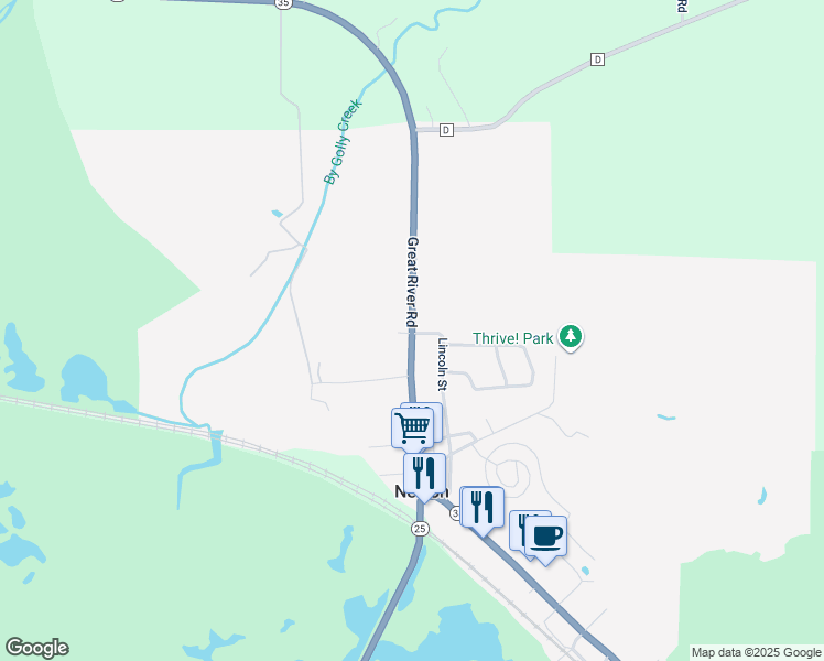 map of restaurants, bars, coffee shops, grocery stores, and more near N517 Lincoln Street in Nelson