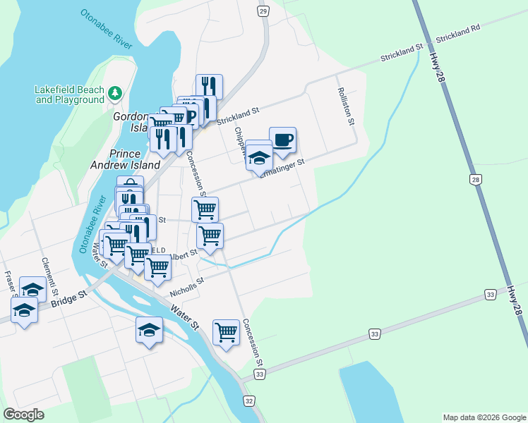 map of restaurants, bars, coffee shops, grocery stores, and more near 15 Lakefield Court in Selwyn