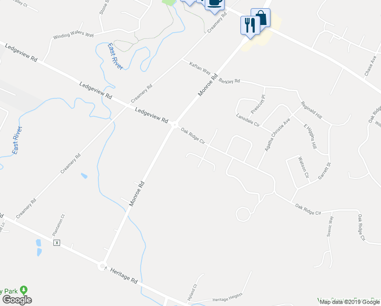 map of restaurants, bars, coffee shops, grocery stores, and more near 2520 West Crais Court in De Pere