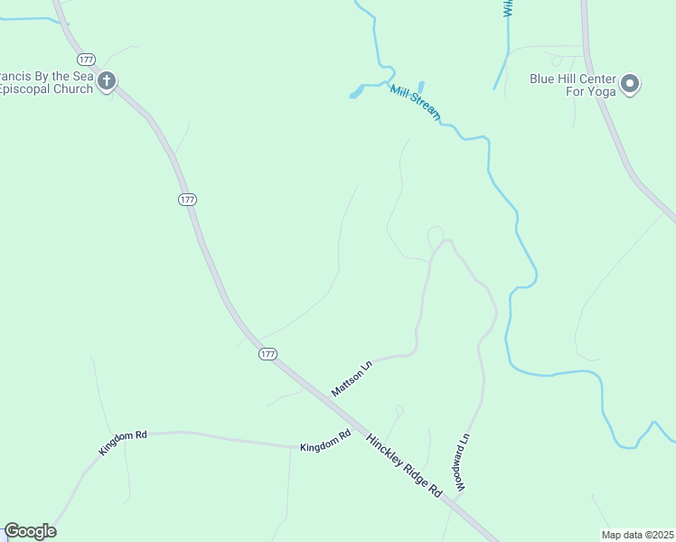 map of restaurants, bars, coffee shops, grocery stores, and more near Mattson Ln in Blue Hill