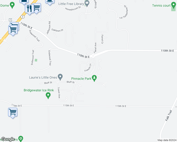 map of restaurants, bars, coffee shops, grocery stores, and more near 513 French Lane in Dundas