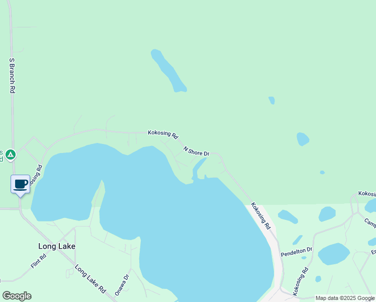 map of restaurants, bars, coffee shops, grocery stores, and more near North Shore Drive in Iosco County