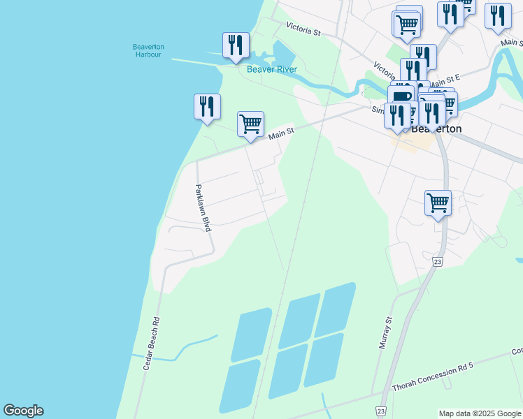 map of restaurants, bars, coffee shops, grocery stores, and more near 93 9 Mile Road in Beaverton